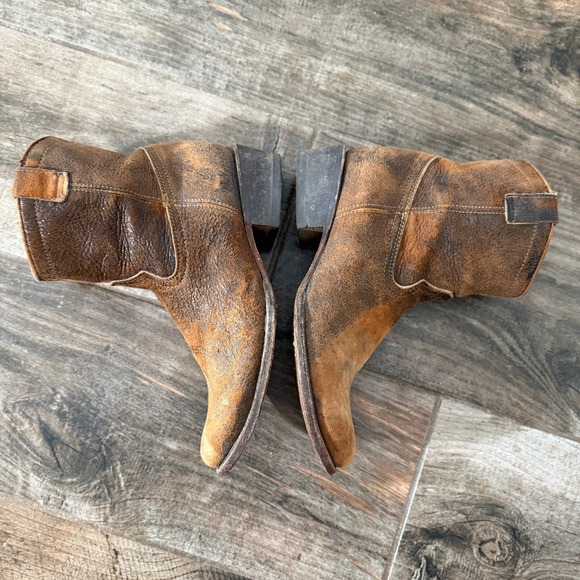 Corral Women's Lamb Round Toe Cowboy Zip Bootie, Chocolate Tan, 9M - Picture 6 of 13